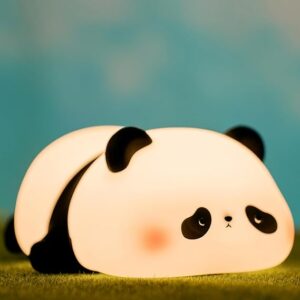 Cute Waving Panda Night Light,Panda gifts,Food Grade Silicone Touch Night Light for Baby Nursery,2 Level Dimmable Nursery Nightlight,Rechargeable Bedside Lamp for kids,Cute Decor for Bedroom