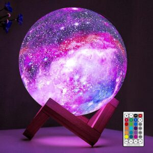 BRIGHTWORLD Moon Lamp Galaxy Lamp 5.9 inch 16 Colors LED 3D Moon Light, Remote & Touch Control Moon Night Light Gifts for Girls Boys Kids Women Birthday brightworld moon lamp galaxy rechargeable moon lamp galaxy moon touch lamp original galaxy light projector mind glowing galaxy moon lamp